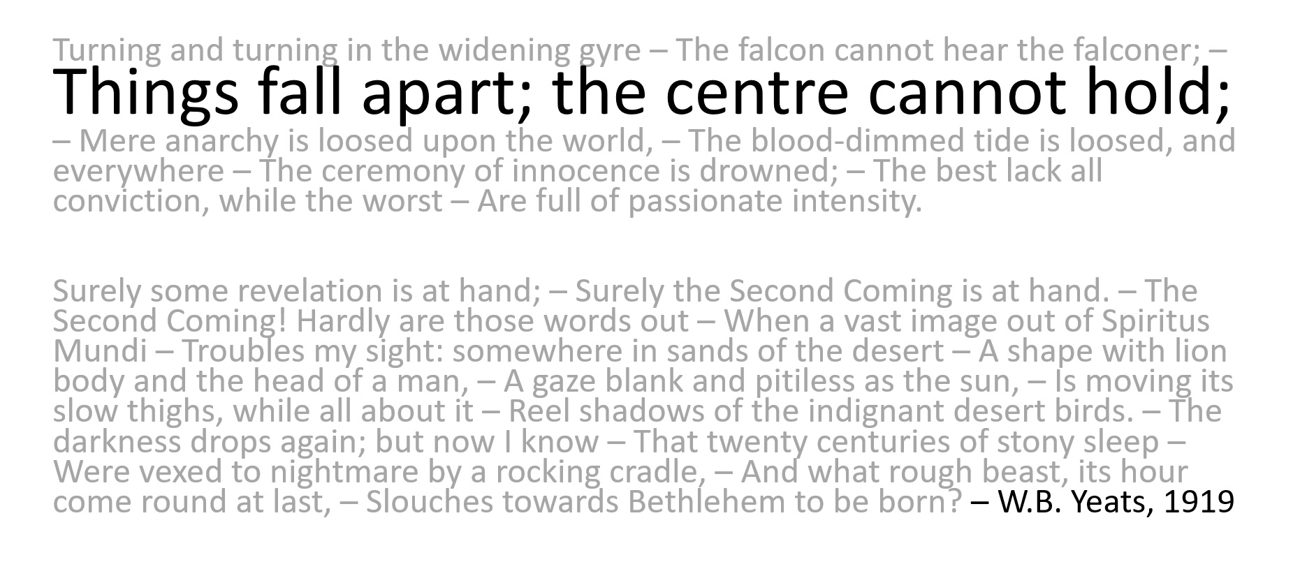 Yeats 1919